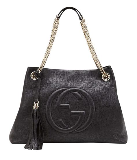 gucci 308982|Gucci Soho Medium Pebbled Leather Shoulder Bag Black 308982.